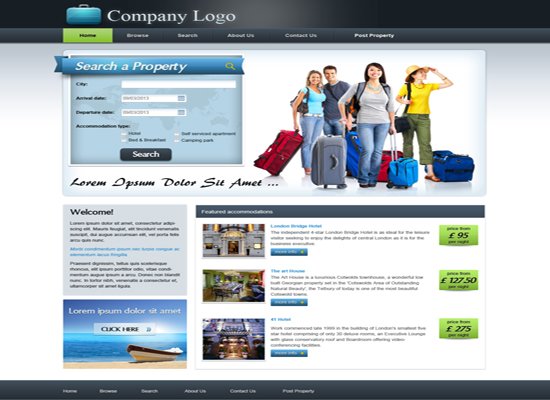 Top Design For Hotel and Tourism Website Template