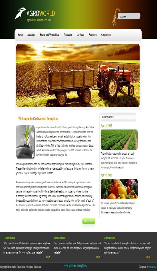 Top Agriculture Web Template Design