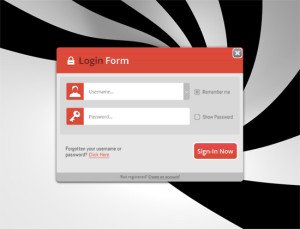 Orange Login form Design