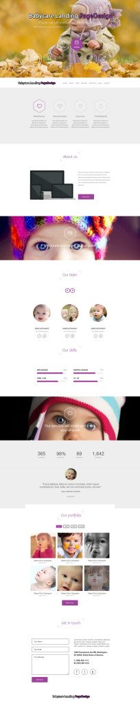Babycare landing page PSD Design