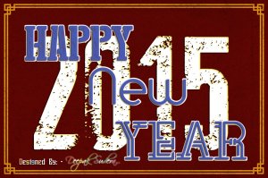 Happy New Year 2015 Text With Flame Effect #3