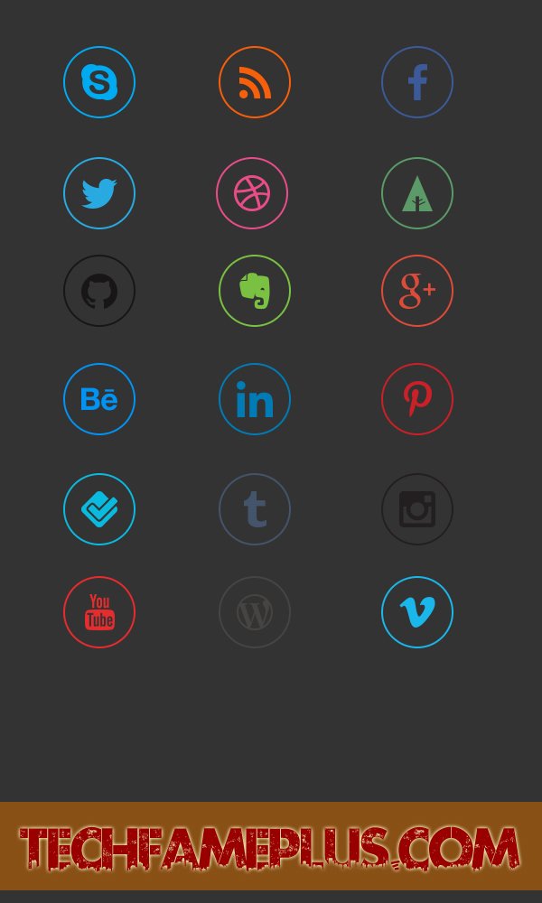 Top 18 Social Media Icons With Hover Effects #978