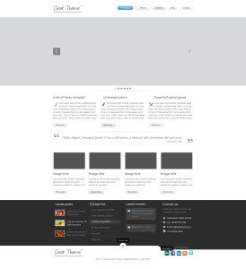 Clear theme home page