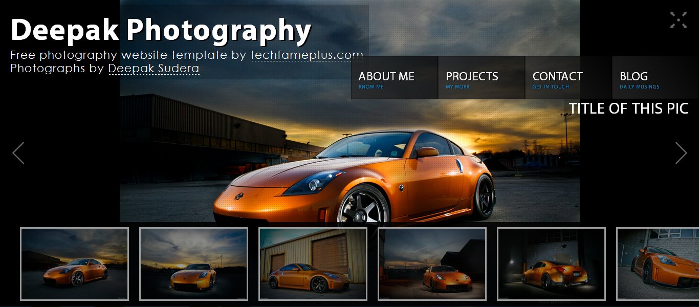 Deepak Photography html css website design effects