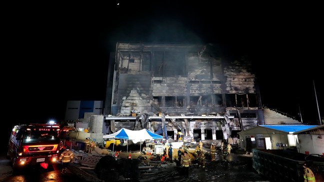 40 Construction workers killed by fire Near South Korean