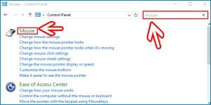 mouse control panel