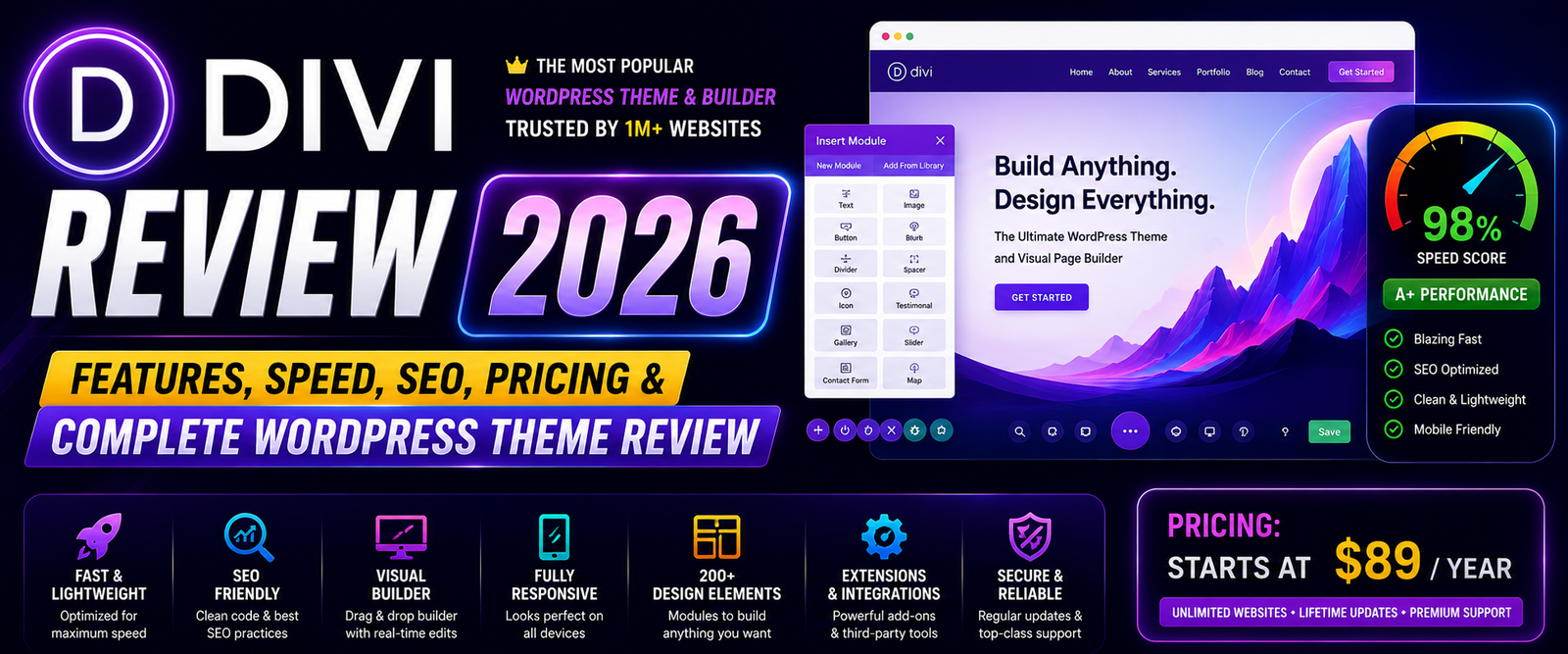 Divi Review 2026 – Features, Speed, SEO, Pricing & Complete WordPress Theme Review