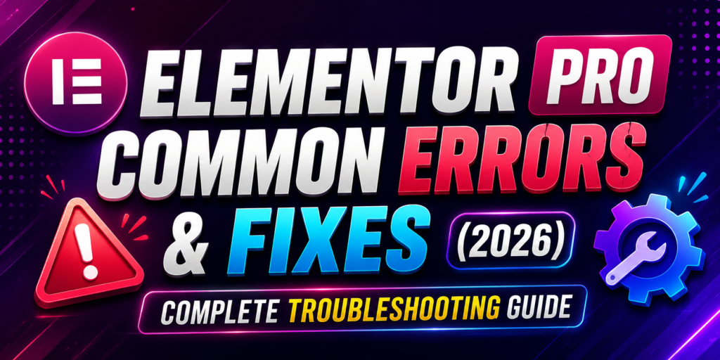 Elementor Pro Common Errors & Fixes (2026): Complete Troubleshooting Guide